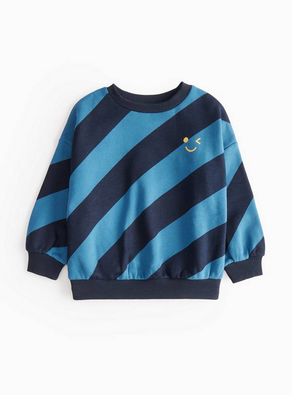 Navy Blue Stripe Print Sweatshirt 2-3 years