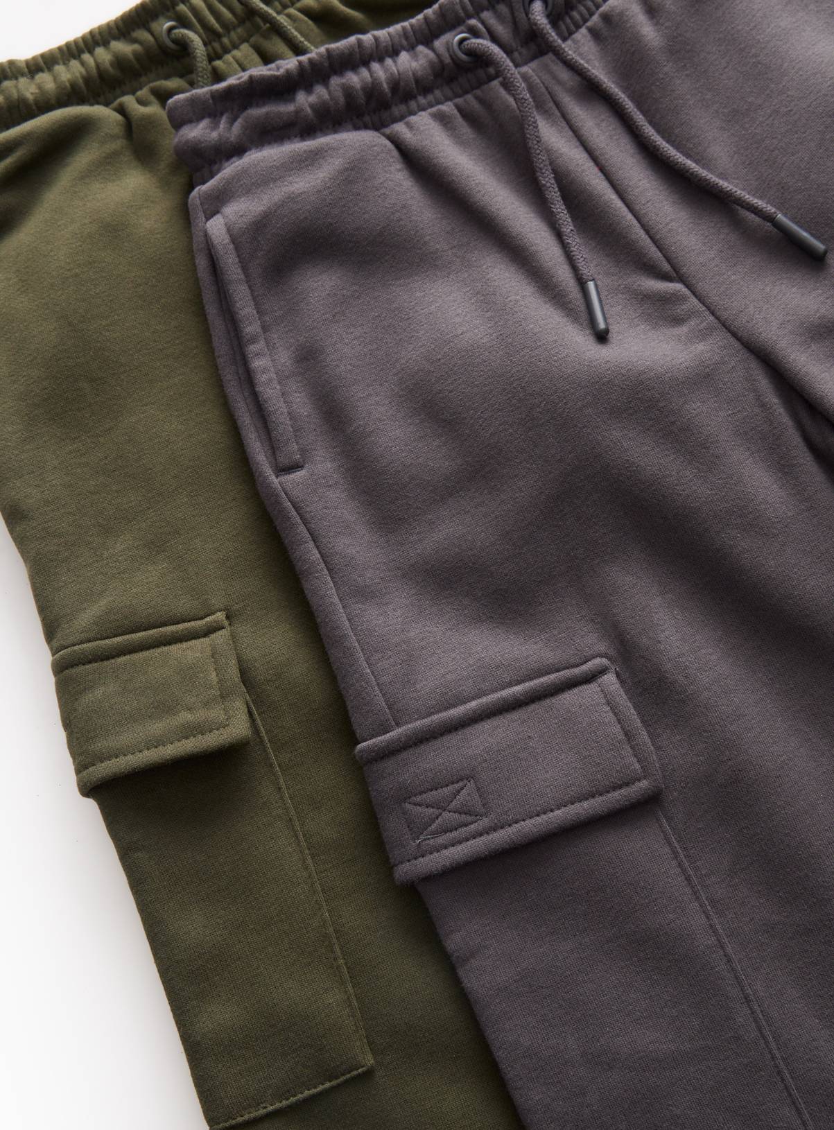 Khaki & Charcoal Cargo Joggers 2 Pack 9 years - Image 2