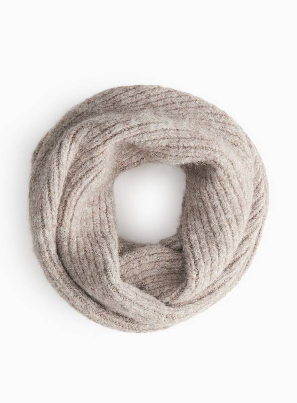 Oatmeal Ribbed Knitted Neck Warmer One Size