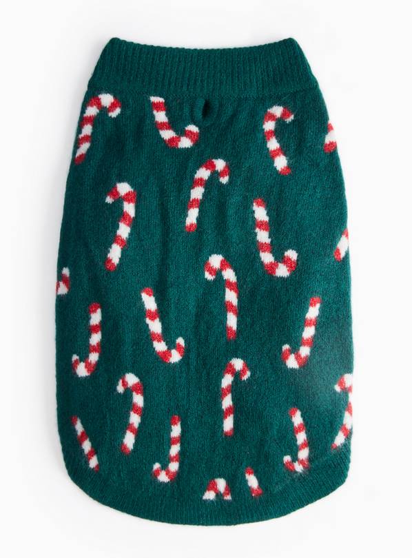 Matching Family Green Candy Cane Dog Jumper  XL