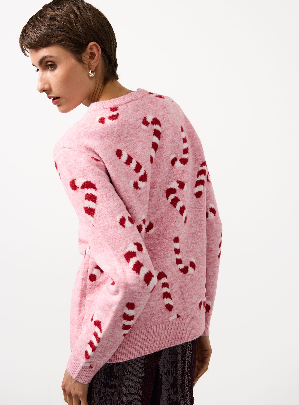 Matching Family Women's Christmas Candy Cane Crew Neck Jumper 12 - Image 4 thumbnail