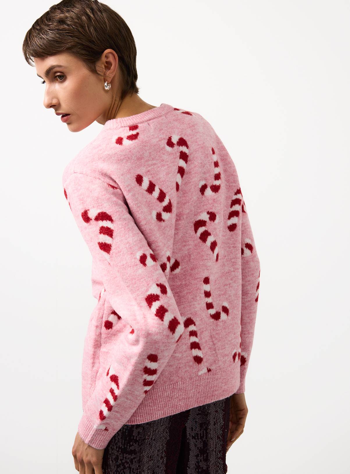 Matching Family Women's Christmas Candy Cane Crew Neck Jumper 12 - Image 4