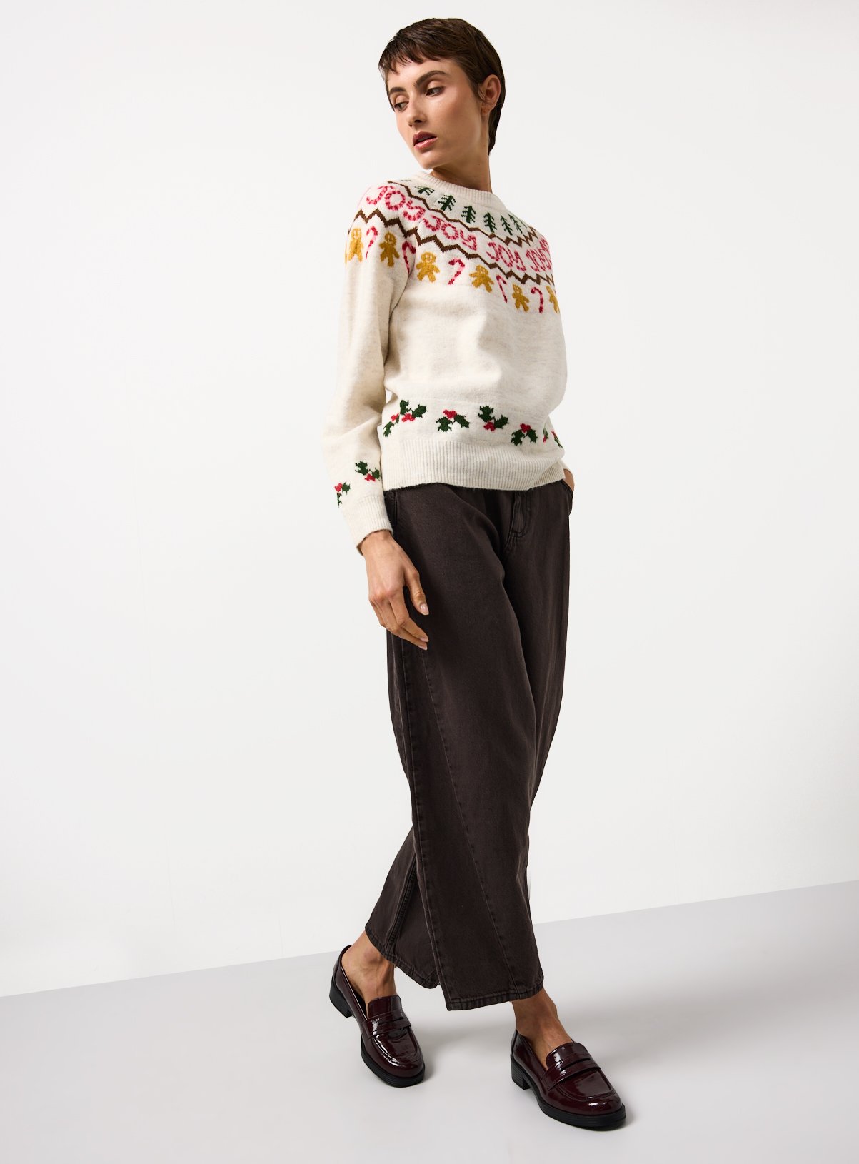 Mini Me Women's Christmas Cream Fairisle Crew Jumper 14 - Image 2 thumbnail