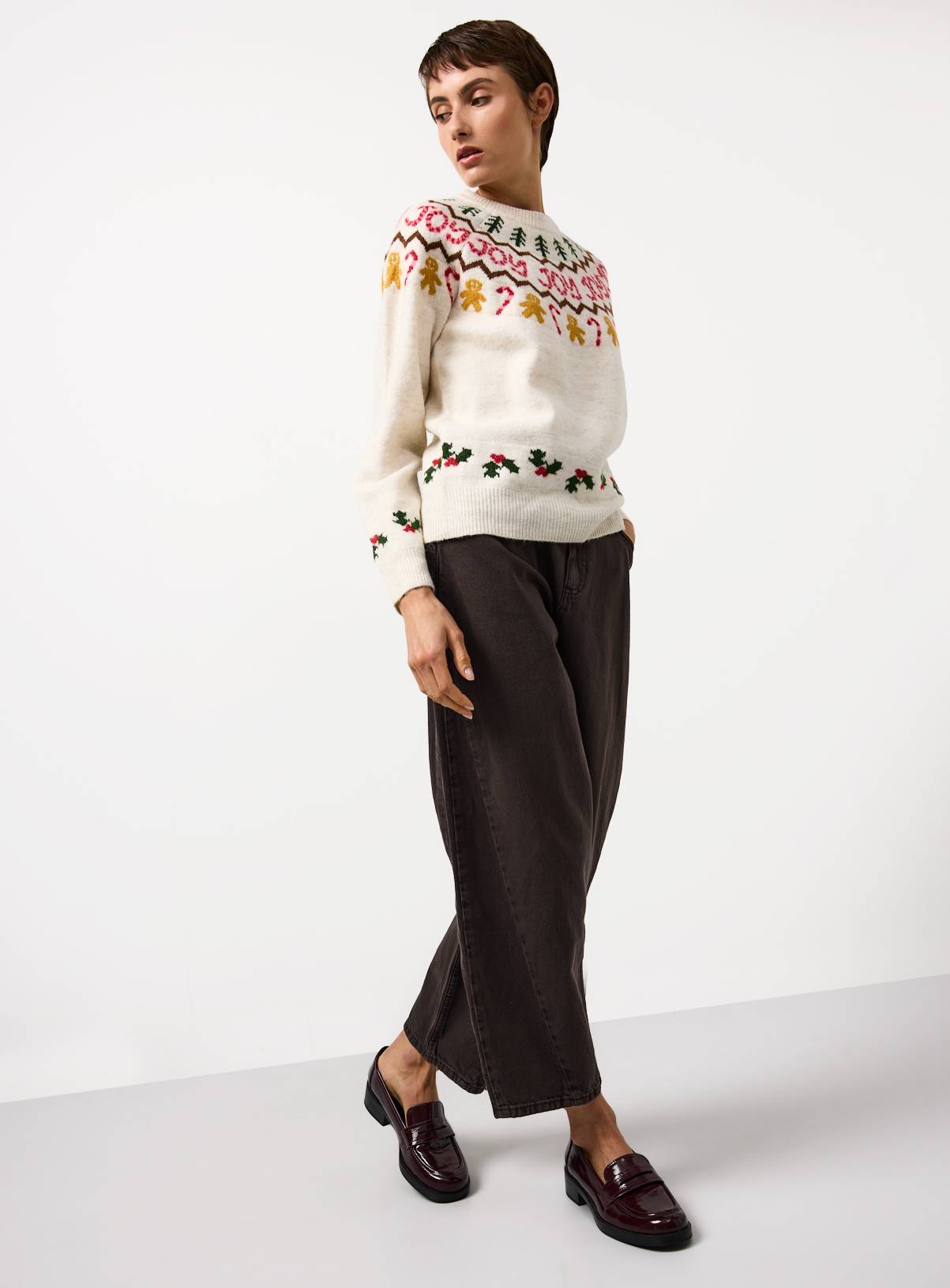 Mini Me Women's Christmas Cream Fairisle Crew Jumper 14 - Image 2
