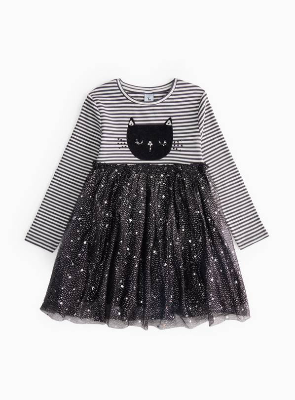 Halloween Mono Stripe Cat Tutu Dress 2-3 years