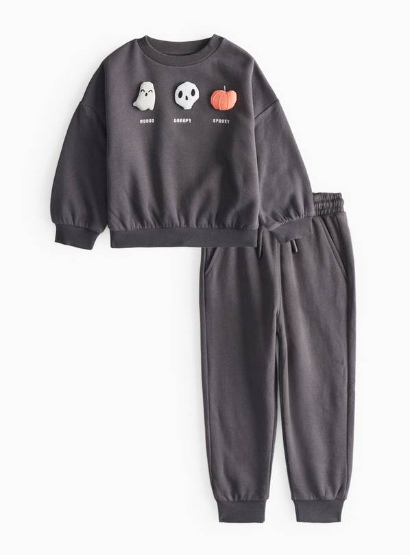 Grey Halloween Design Sweatshirt & Joggers Set 3-4 years