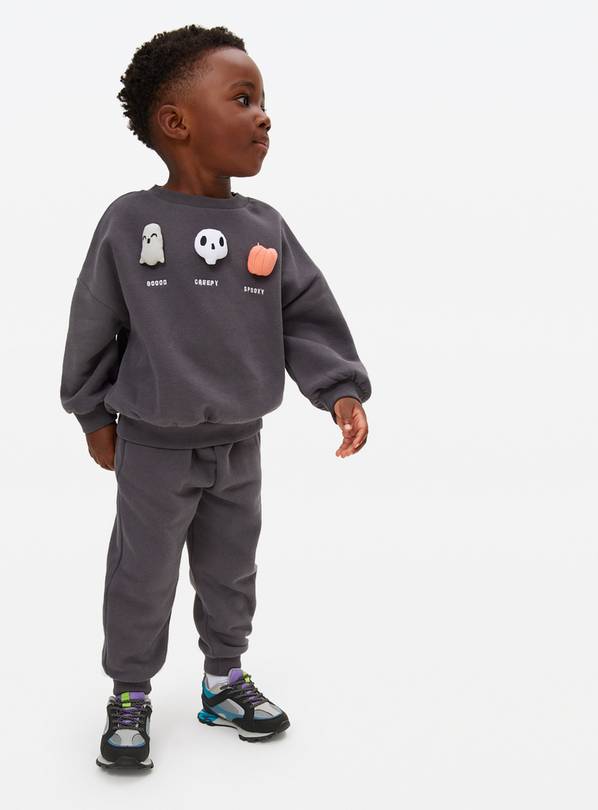 Grey Halloween Design Sweatshirt & Joggers Set 3-4 years
