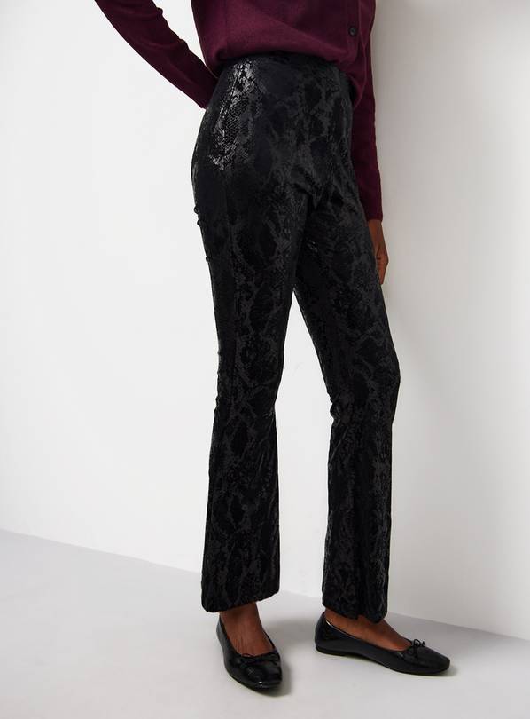 Black Snake Velvet Flare Trousers 14