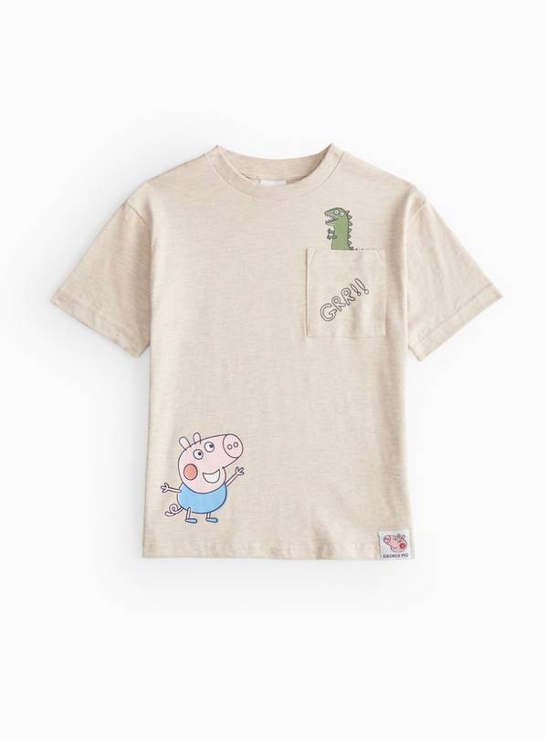 Peppa Pig Grey George Dino Print T-Shirt 2-3 years