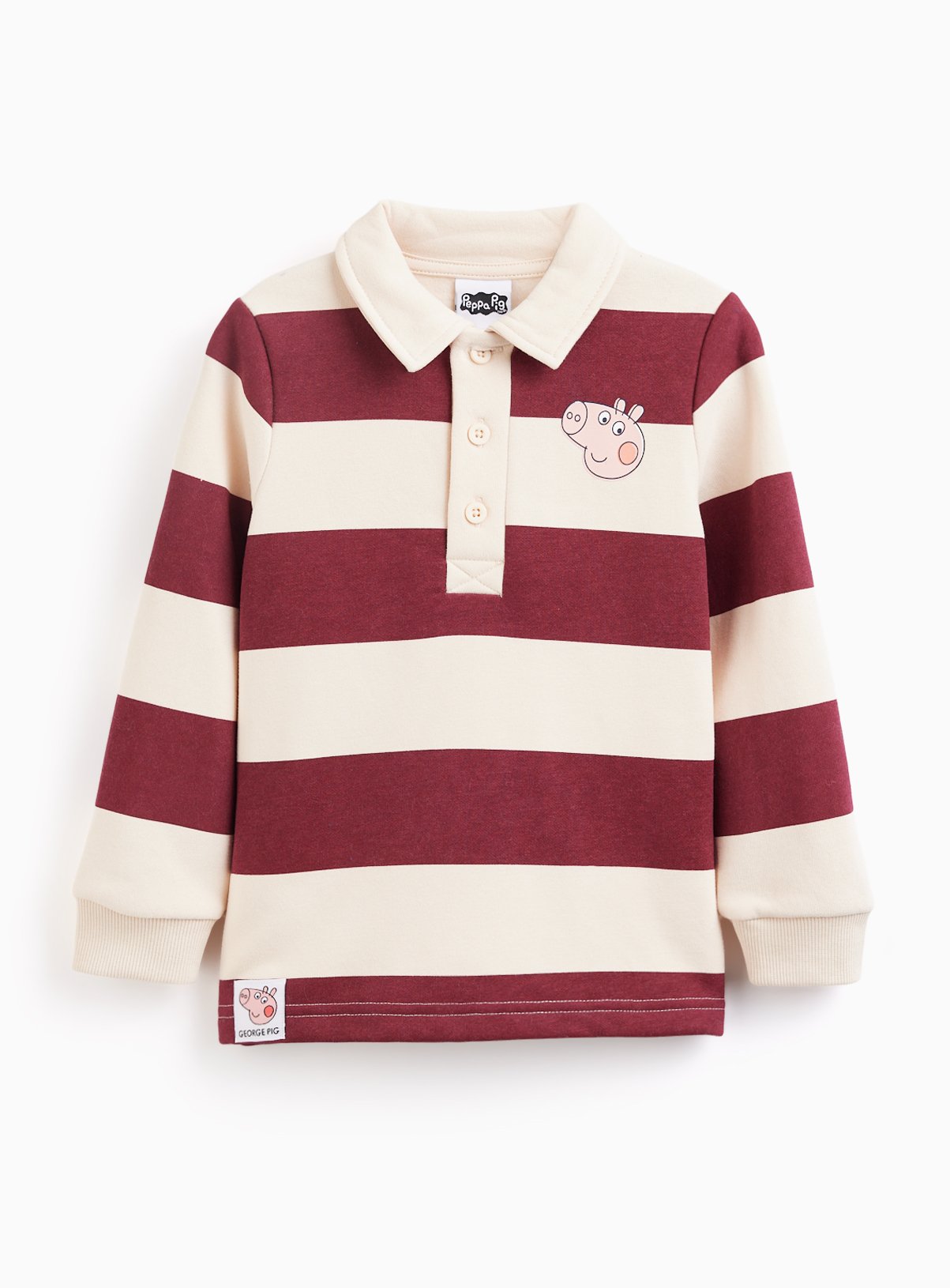 Peppa Pig Striped Sweat Rugby Top - Peppa Pig by Sainsbury's