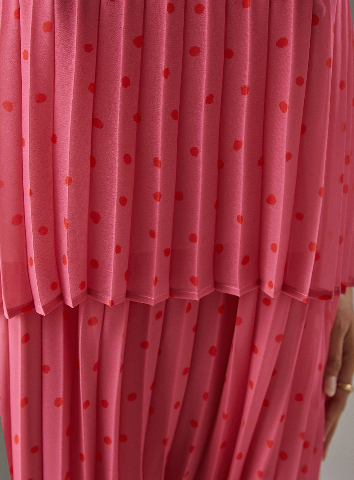 WAREHOUSE Chiffon Pleated Tier Strappy Midi Dress 16 - Image 5