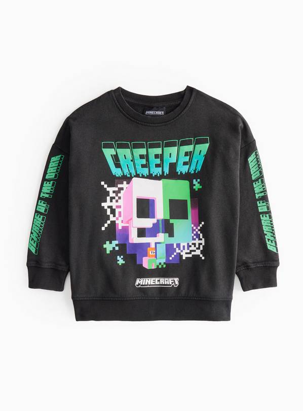 Minecraft Creeper Graphic Print Sweatshirt 10 years