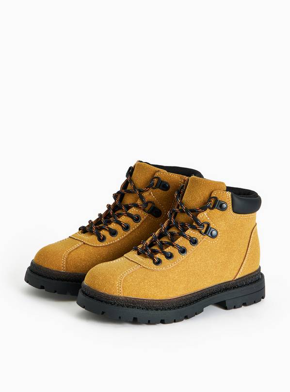 Tan Lace Detail Worker Boots 8 Infant
