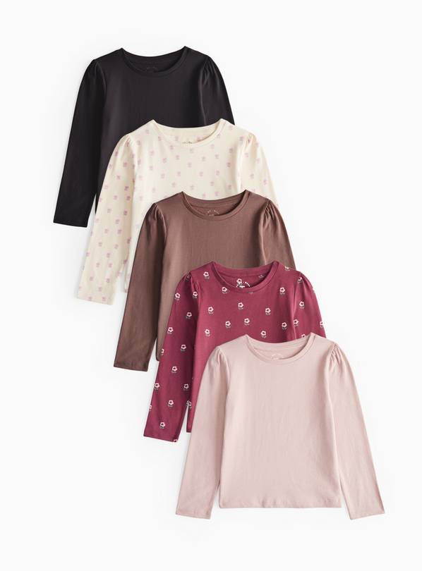Pink & Burgundy Jersey T-Shirts 5 Pack 1-2 years