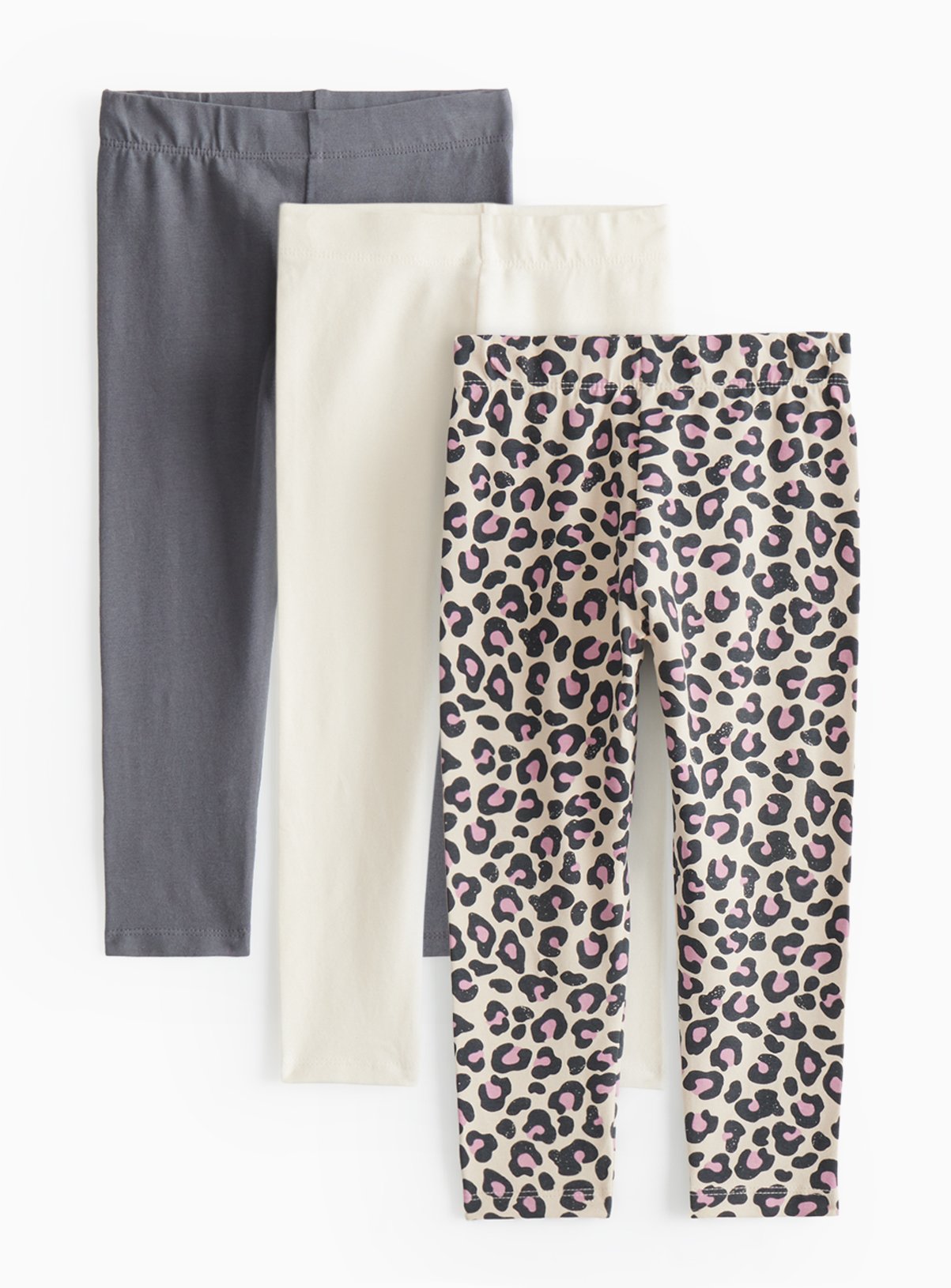 Cream Cream Plain And Printed Leggings 3 Pack (10-11 Years) - Tu by Sainsbury's