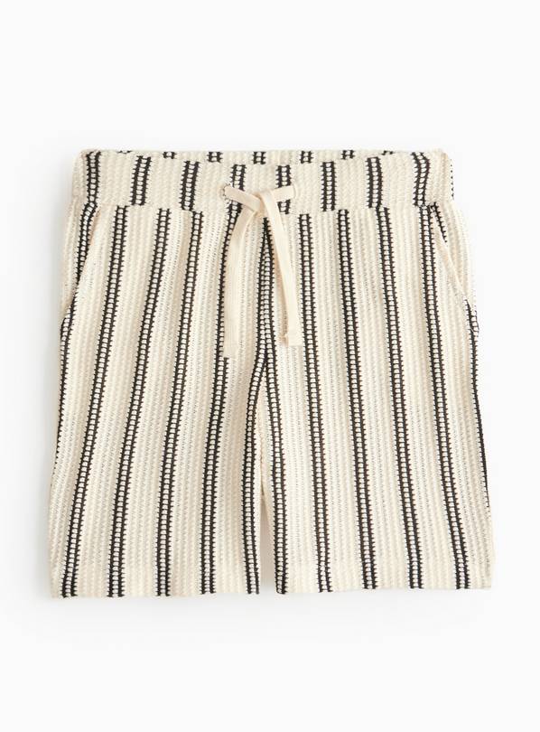 Cream Stripe Textured Shorts 7 years