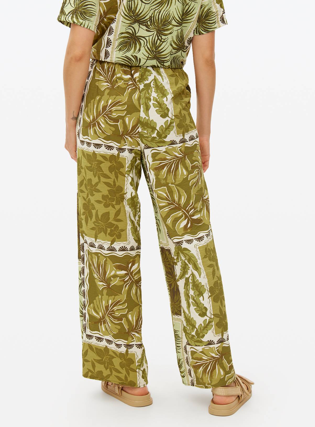 Green Safari Print Wide Leg Co-ord Trousers 18 - Image 4