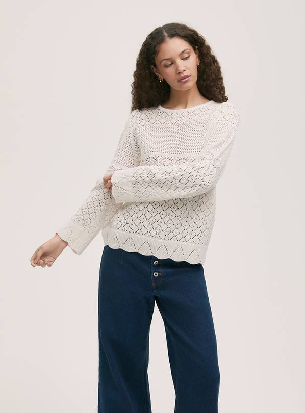 FINERY Audrenia Crochet Jumper Ivory 14