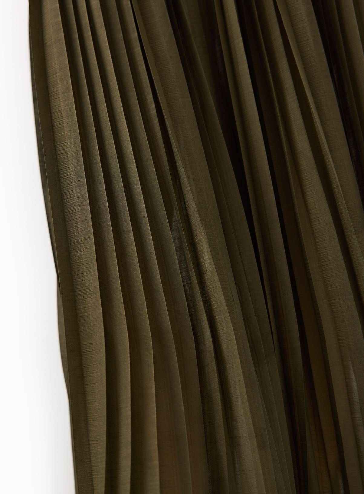 Khaki Sweatshirt Combined Plisse Midaxi Dress 16 - Image 3