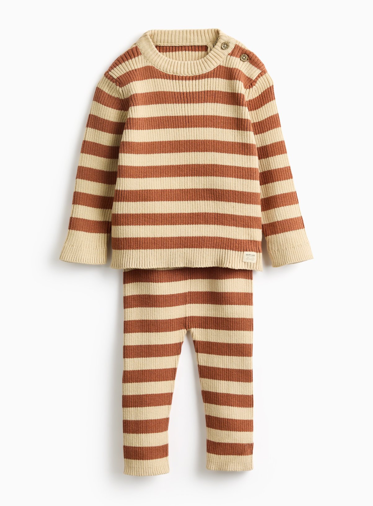 Orange Orange Rust Striped Knitted Jumper & Bottoms Set - Tu by Sainsbury's