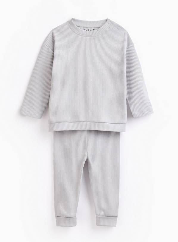 Blue Ribbed Top & Trouser Set 9-12 months