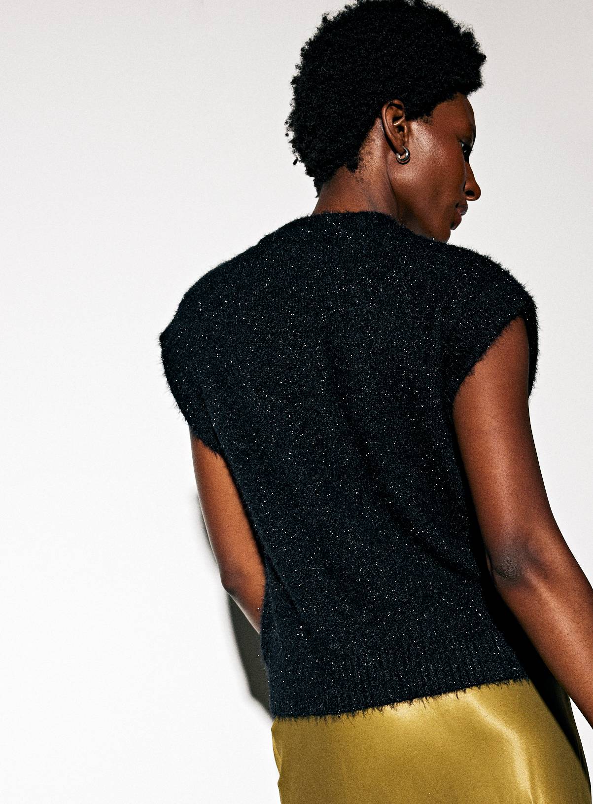 Black Fluffy Knit Sleeveless Vest 14 - Image 4