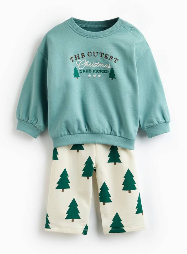 Unisex Cutest Tree Print Sweat Set 12-18 months