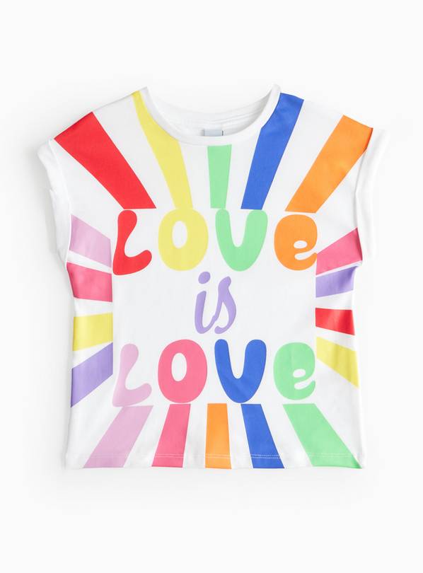 Pride Love Is Love Rainbow Print T-Shirt 6-9 months