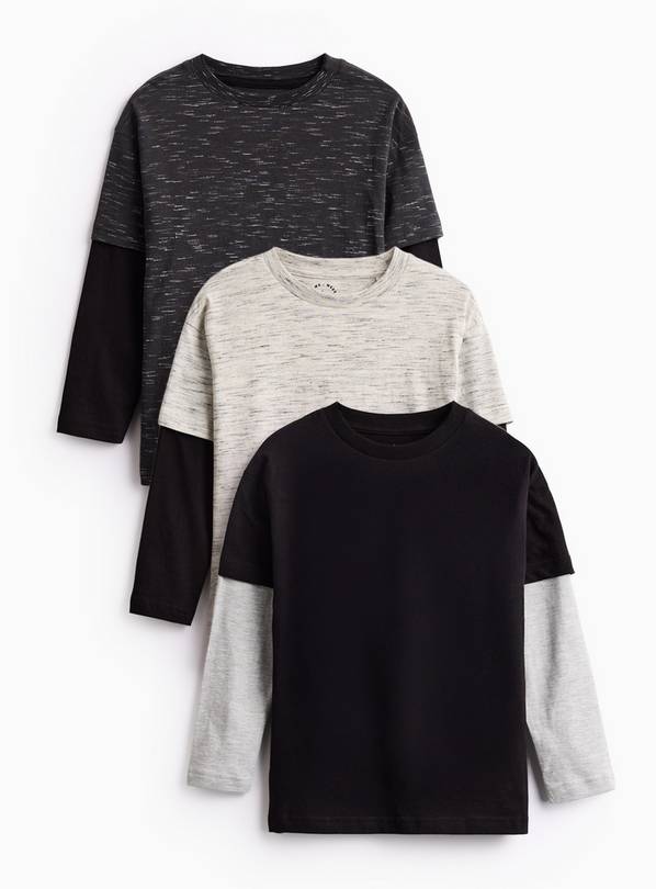Mono Mock Sleeve T-Shirts 3 Pack 6 years