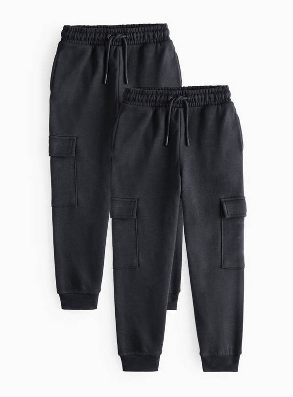 Black Cargo Joggers 2 Pack 12 years