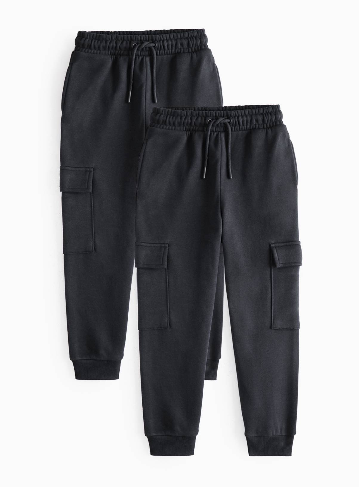 Black Cargo Joggers 2 Pack 6 years - Image 1