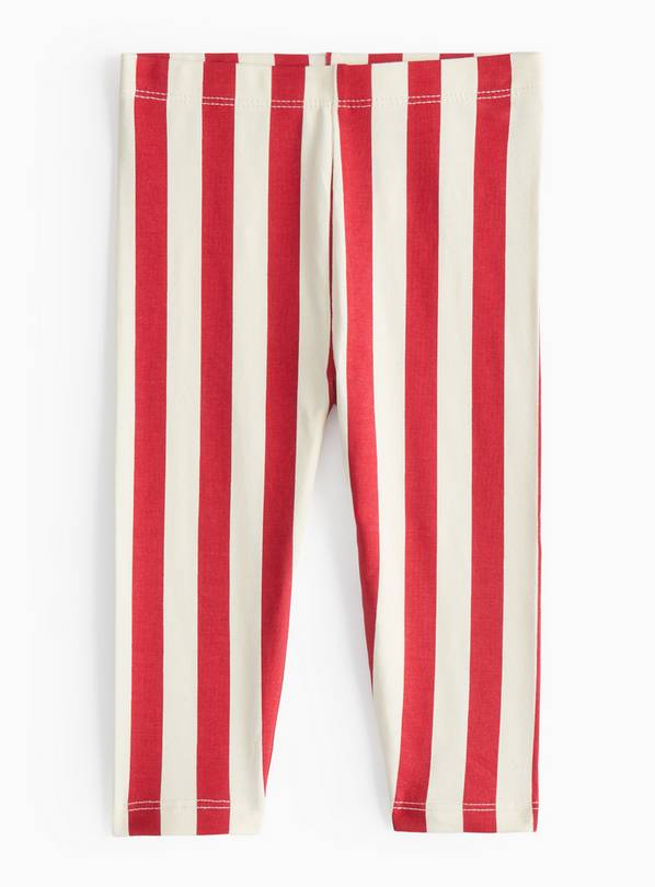 Unisex Red Stripe Leggings 12-18 months