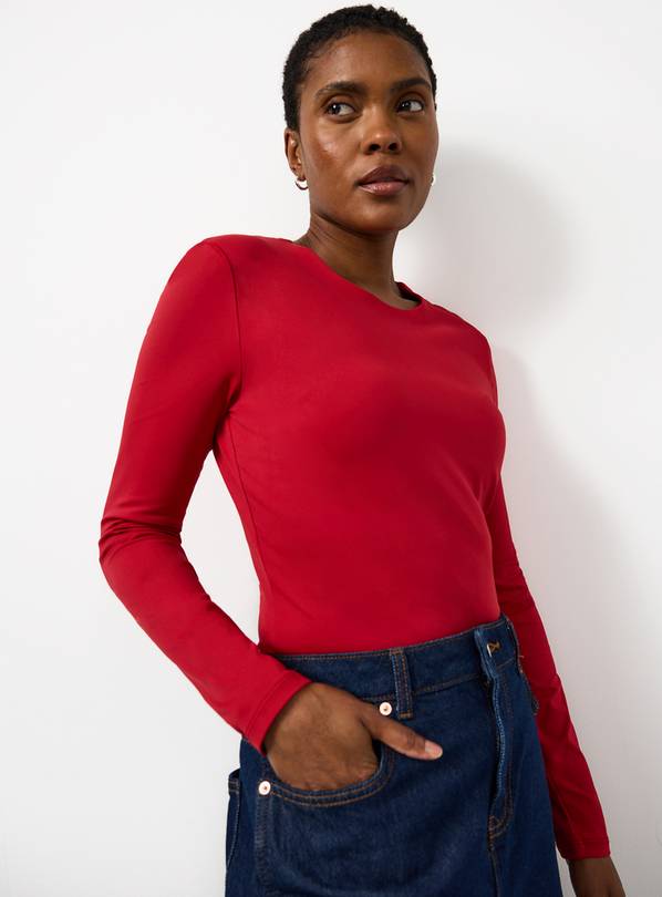 Red Polyamide Long Sleeve Top 20