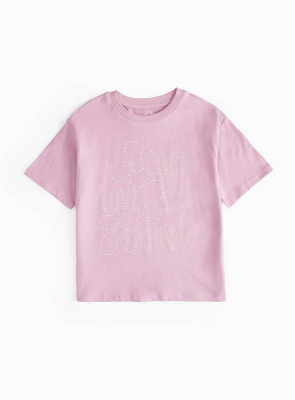 Lilac Love Slogan Embellished T-Shirt 10 years