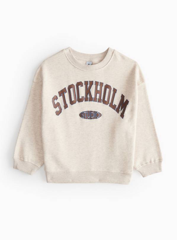 Grey Stockholm Slogan Crew Neck Sweatshirt 11 years