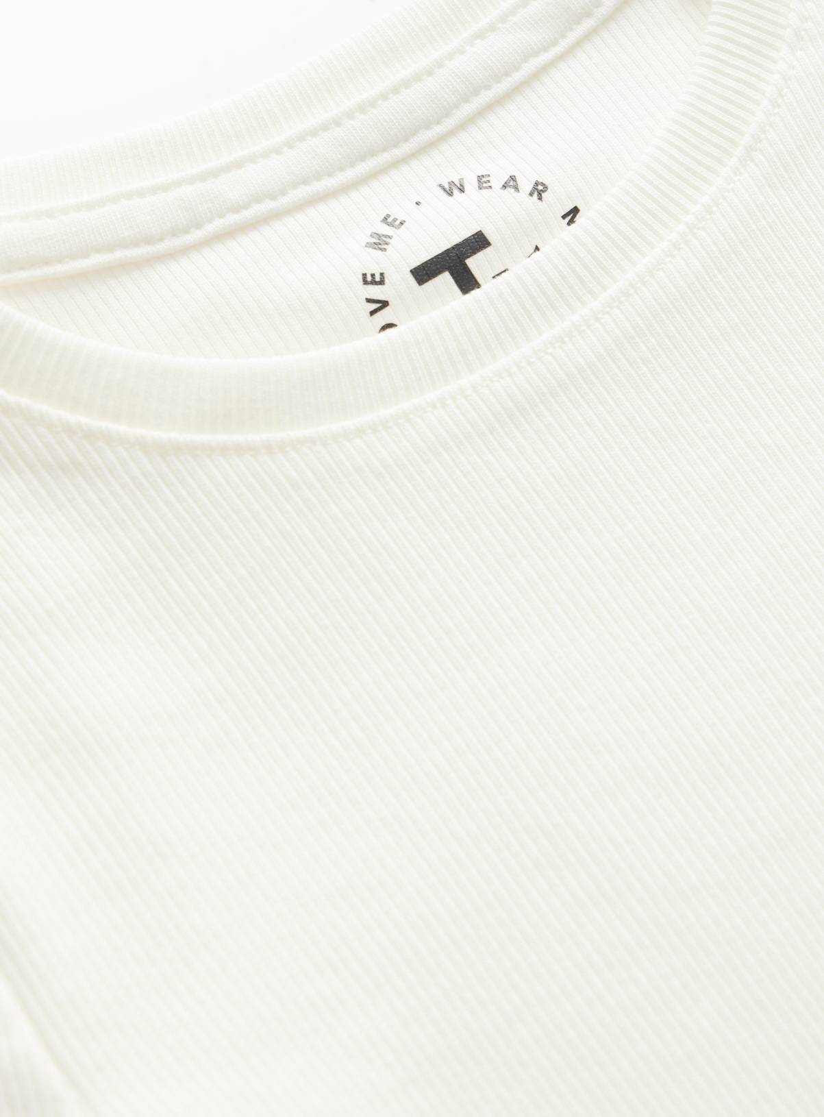 White Ribbed Long Sleeve Slim Fit Tops 3 Pack 11 years - Image 2