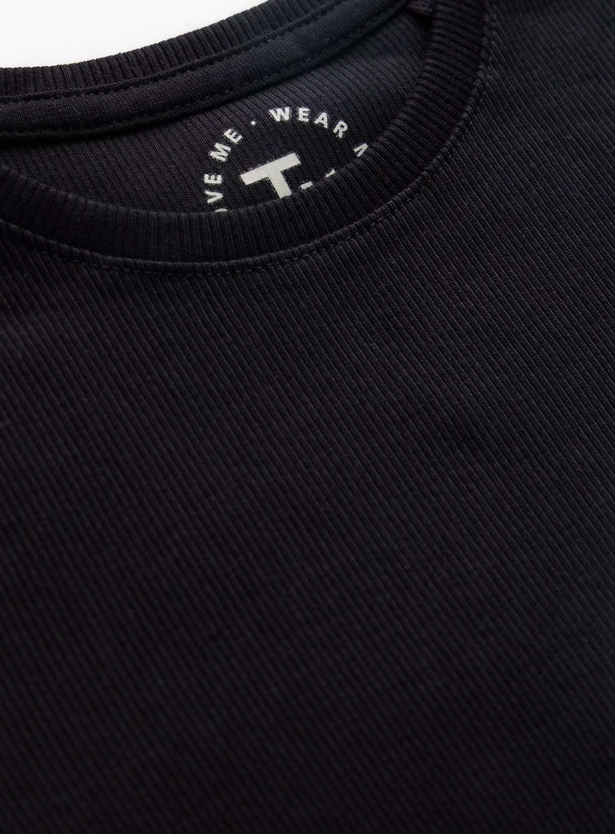 Black Ribbed Slim Fit T-Shirts 3 Pack 11 years - Image 2 thumbnail