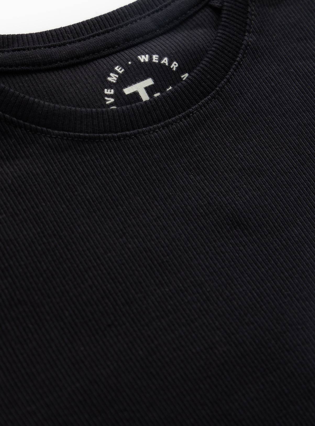 Black Ribbed Slim Fit T-Shirts 3 Pack 11 years - Image 2