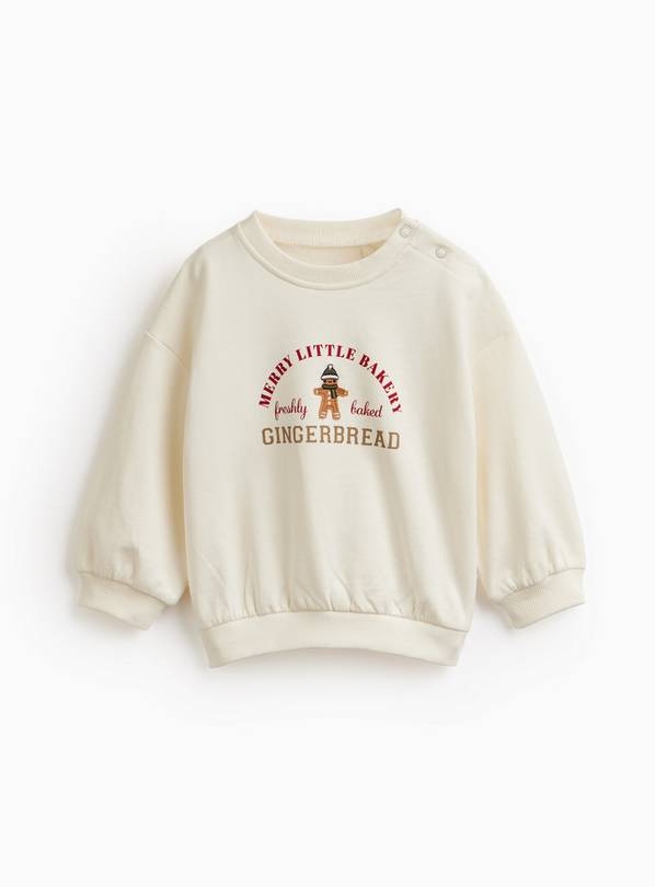 Cream Merry Little Bakery Gingerbread Sweatshirt 12-18 months