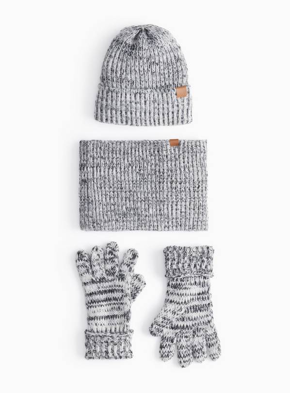 Grey Space Dye Knitted 3-Piece Set 6-9 years