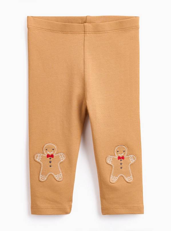 Brown Gingerbread Knee Badge Leggings 6-9 months