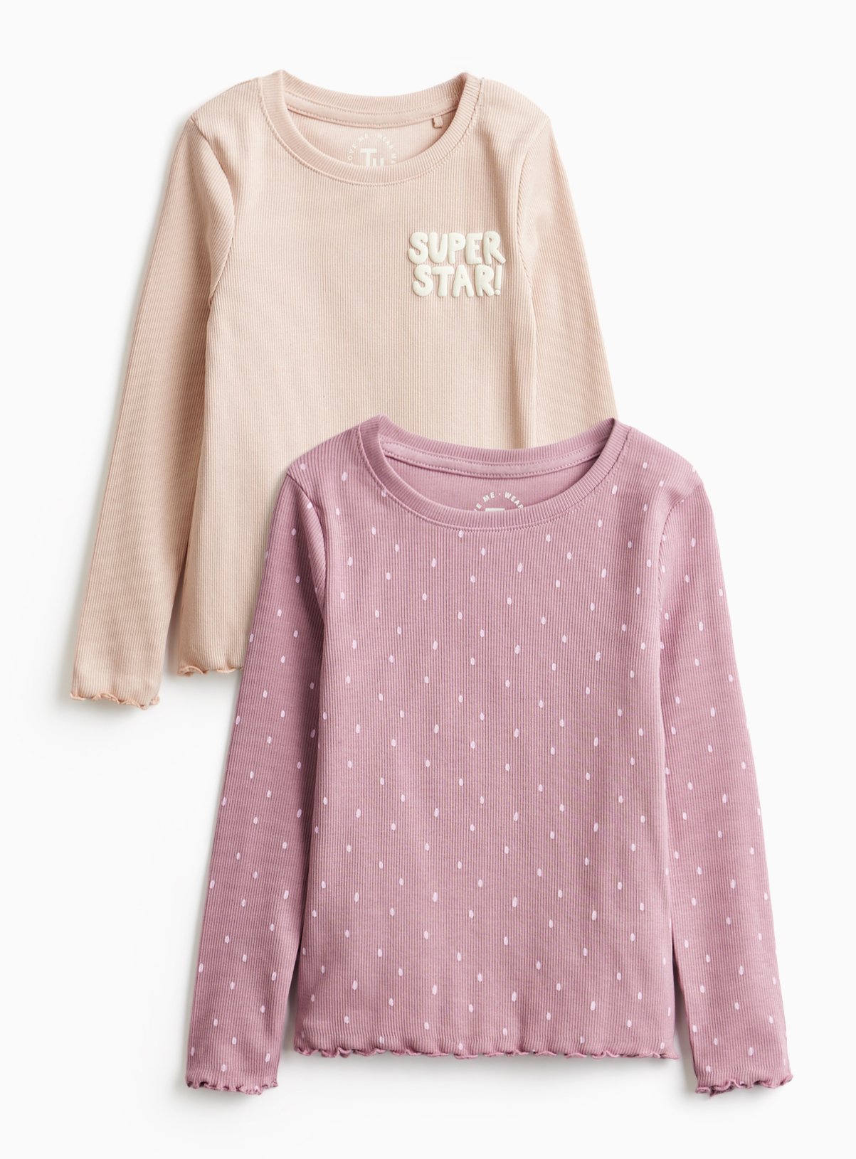 Pink Pink Ribbed Long Sleeve T-Shirt 2 Pack - Tu by Sainsbury's