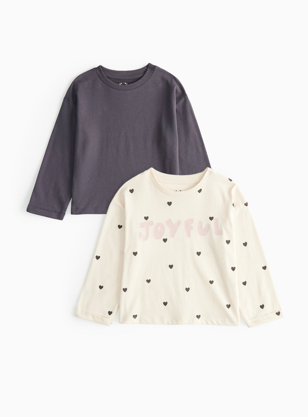 Cream Cream Printed Long Sleeve T-Shirts 2 Pack (4-5 Years) - Tu by Sainsbury's