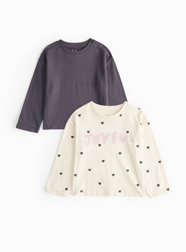 Printed Long Sleeve T-Shirts 2 Pack 4-5 years