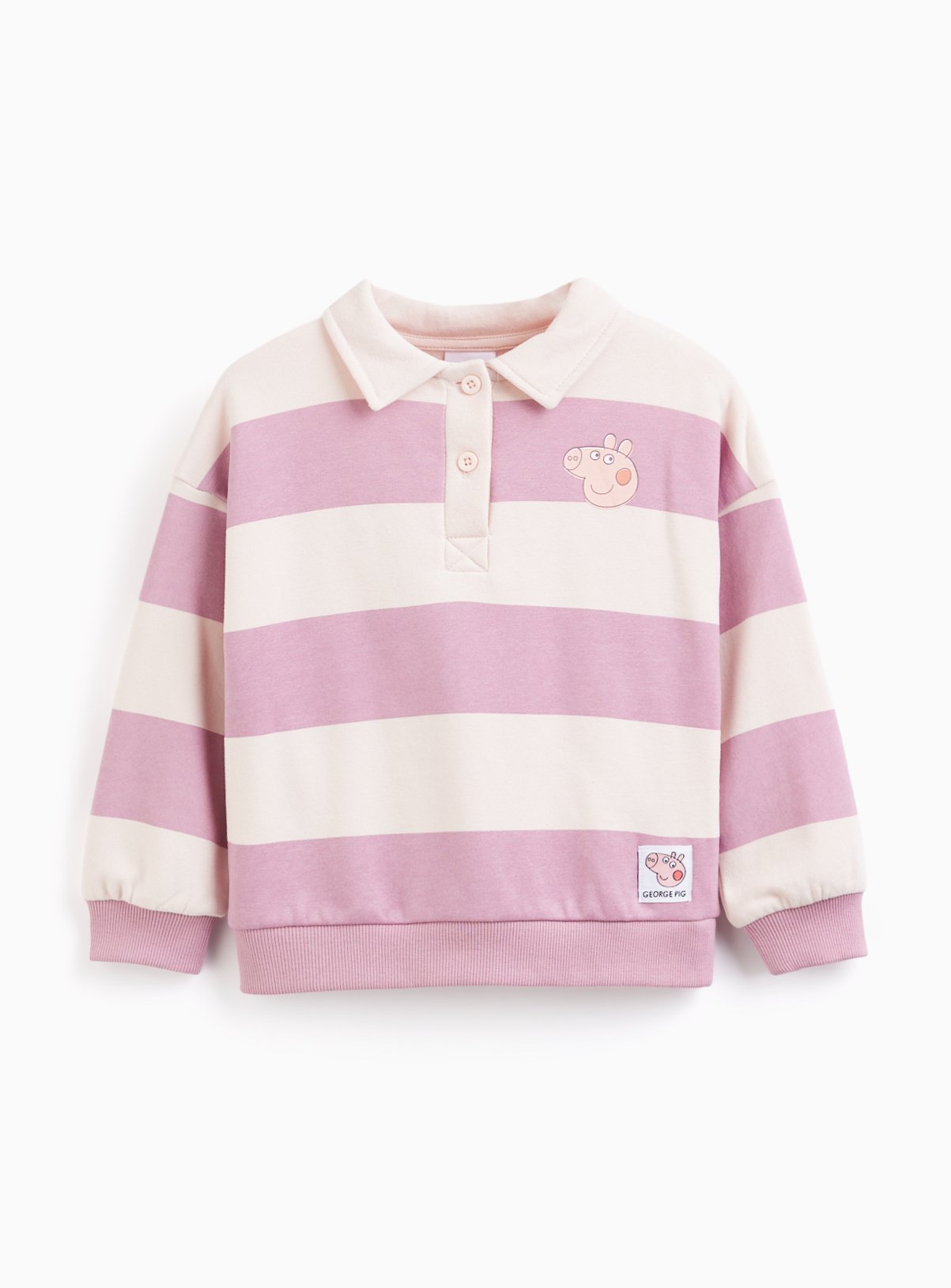 Pink Pink Peppa Pig Stripe Rugby Top - Peppa Pig by Sainsbury's