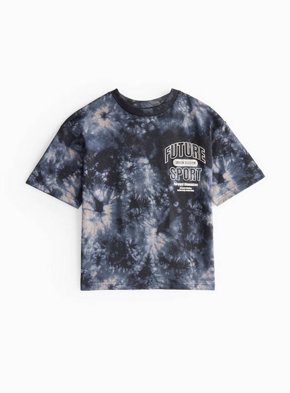 Blue Tie Dye Graphic Print T-Shirt 10 years