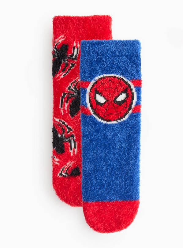 Spider-Man Character Print Cosy Socks 2 Pack 12.5-3.5