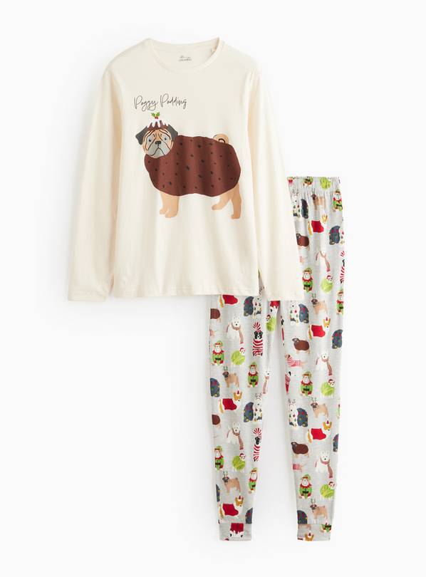 Christmas Puggy Pudding Jersey Pyjama's L