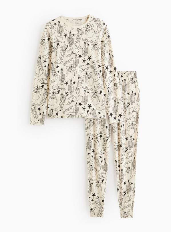 Christmas Cowboy Print Jersey Pyjama's XL