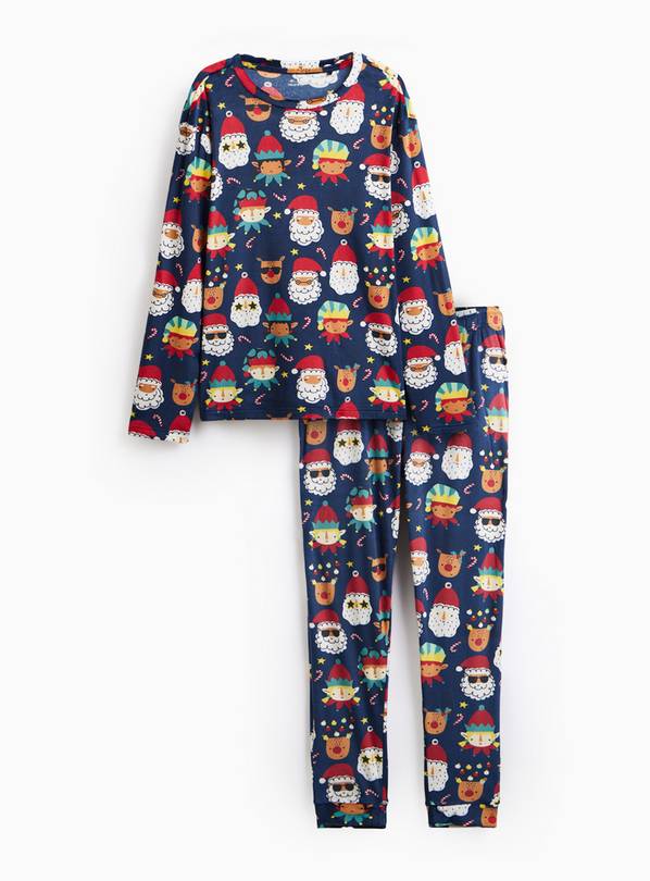 Matching Family Men's Christmas Slinky Christmas Head Print Pyjama  XXL